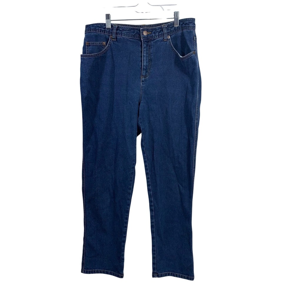 Bill Blass Jeans Womens 12 Blue High Rise Straight Leg Stretch Denim BP0642